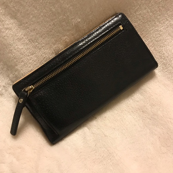 Kate Spade large black slim bifold wallet. NEW $70 *some wear shown in photos* - Picture 8 of 10